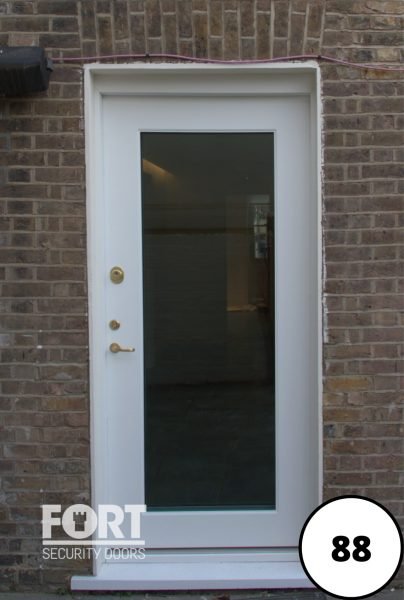 0088 White Translucent Glass Fort Security Door