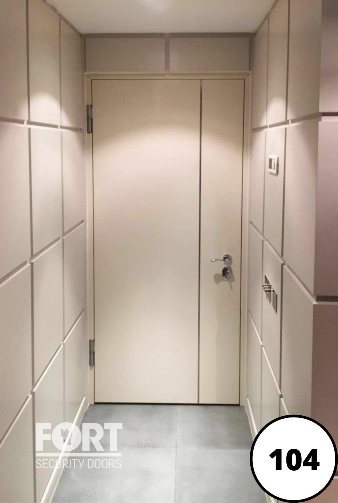0104 FORT Security Bespoke White Single Internal Panic Room Door 
