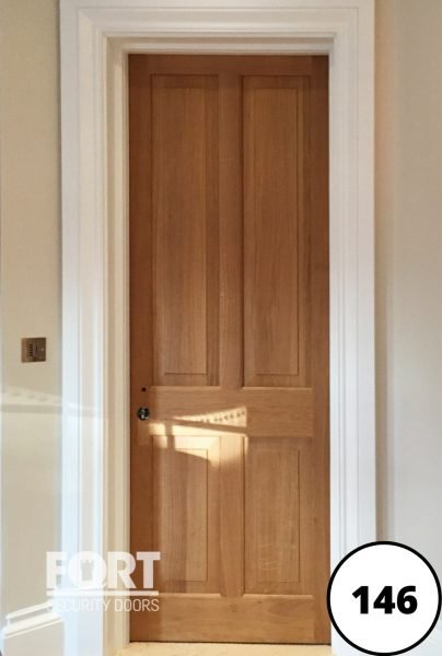 0146 Fort Security Single Door Replica Door With Wood Veneer Finish