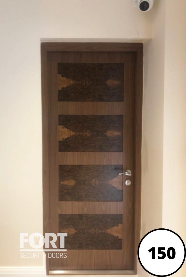 0150 Custom Wooden Design Interior Home Fort Security Door With Panelling