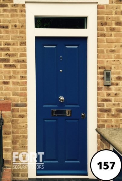 0157 Navy Blue Satin Finish Victorian Design Home Fort Security Door