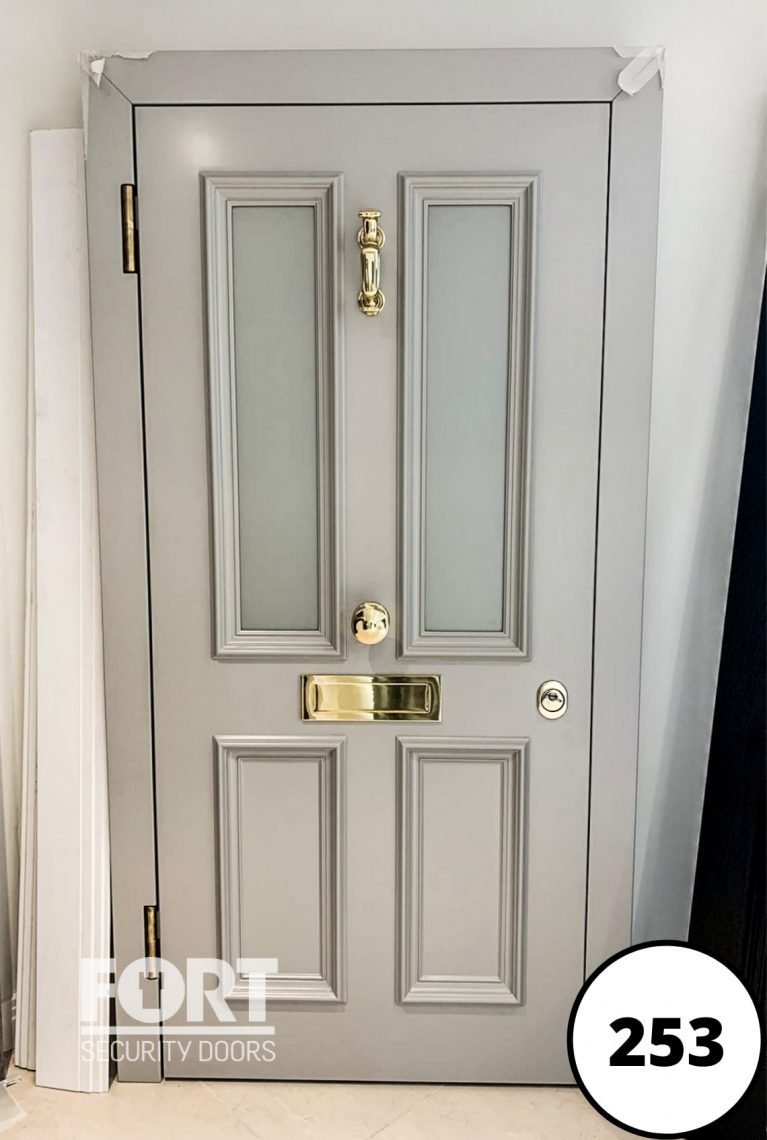 0253 Sating Grey Victorian 4 Panel Design Best Fort Security Doors For Homes