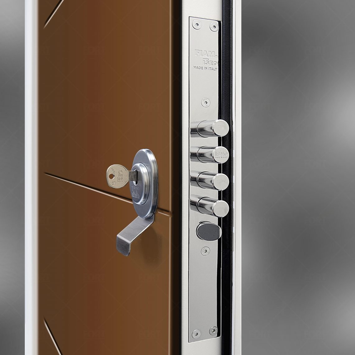Lock System In Clay Brown Ral 8003 By Fort Security Doors Uk