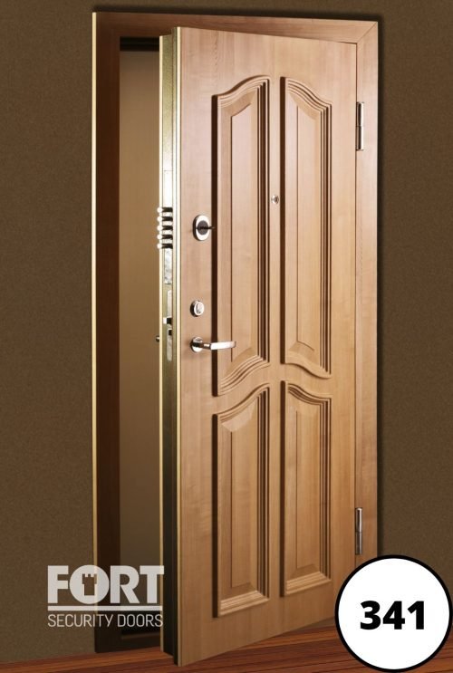 0341 Custom Home Fort Security Door With Wooden Finish