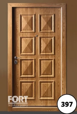 0397 Single Custom Wooden 8 Panel Design Fort Security Door