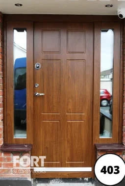 0403 Bespoke Wooden Finish Victorian 6 Panel Design Fort Security Door