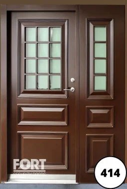 0414 Brown Bespoke Panel Design Front Fort Security Door