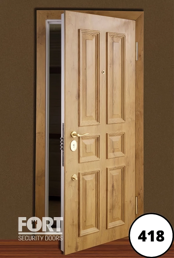 0418 Custom Wooden Victorian 6 Panel Design Front Fort Security Door