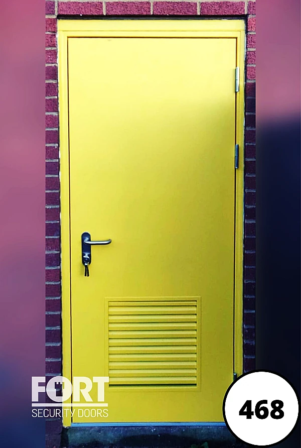 0468 Yellow Single Magnificent Security Door Metal Fire Exit