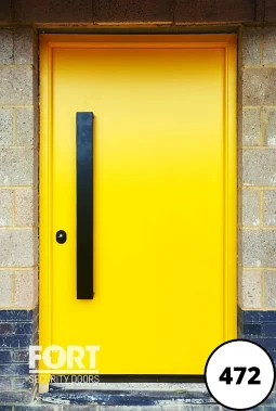 0472 Yellow Single Fort Security Door Plain Design